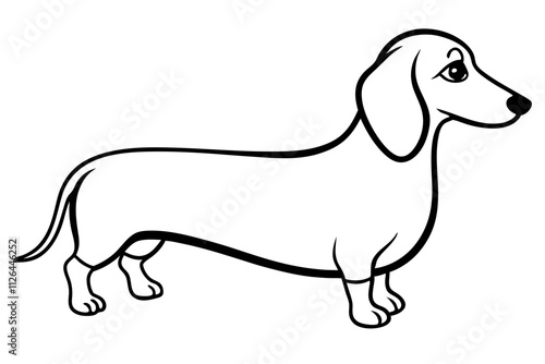 Dachshund Dog Vector Line Art Design