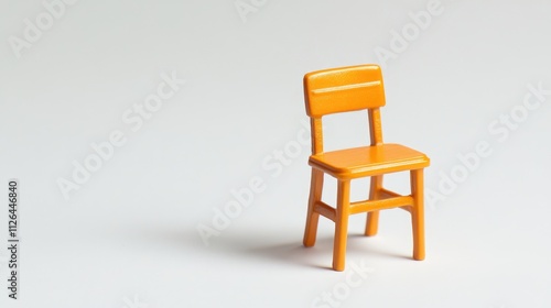 Wallpaper Mural Miniature orange school chair on white background symbolizing education and childhood creativity Torontodigital.ca