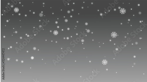 Vector winter flurry with snowflakes swirling. Delicate snow crystals forming a natural winter scene.