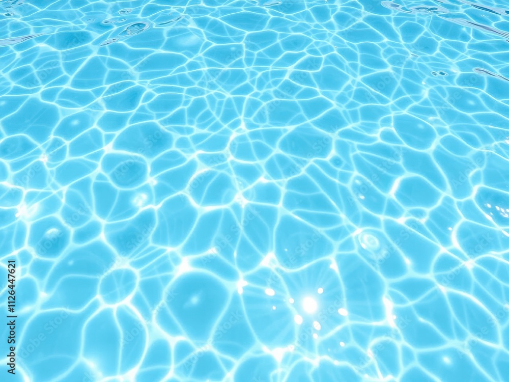 Obraz premium Clear blue water in a sparkling swimming pool on a sunny day, relaxation