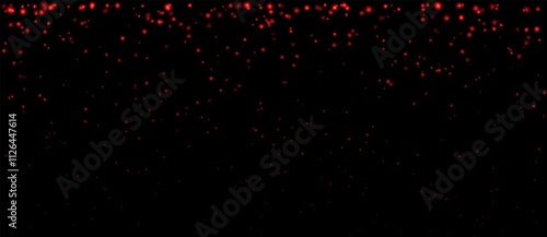 Red particle effect set. Cascading pink particles, glowing dots, and soft shimmering highlights create a magical and festive atmosphere, ideal for decorative, celebratory, or dreamy designs.
