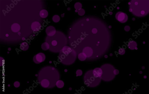 Purple bokeh effect. Soft glowing circles, blurred highlights, and overlapping light dots create an atmospheric and dreamy effect, perfect for elegant, festive, or abstract designs.