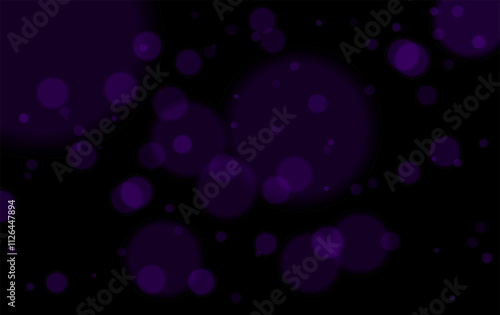 Purple bokeh effect. Soft glowing circles, blurred highlights, and overlapping light dots create an atmospheric and dreamy effect, perfect for elegant, festive, or abstract designs.