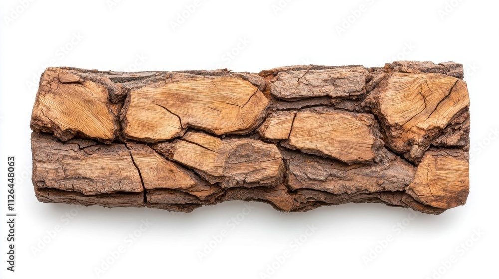 A photostock of a rough, aged wooden log with visible bark texture on a seamless white background, emphasizing natural forestry details. High Quality A photostock of a rough, aged wooden log with visible bark texture on a seamless white background, emphasizing natural forestry details. High Quality