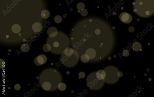 Gold bokeh effect. Soft glowing circles, blurred highlights, and overlapping light dots create an atmospheric and dreamy effect, perfect for elegant, festive, or abstract designs.