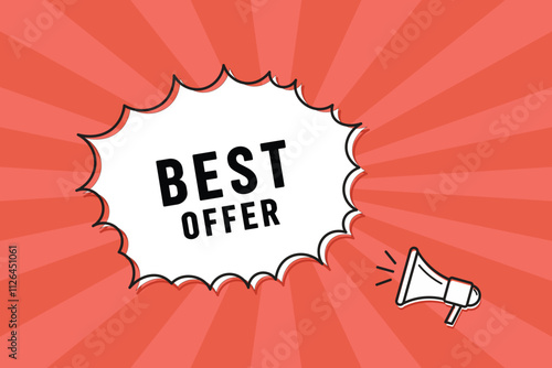 Best offer speech bubble with megaphone illustration