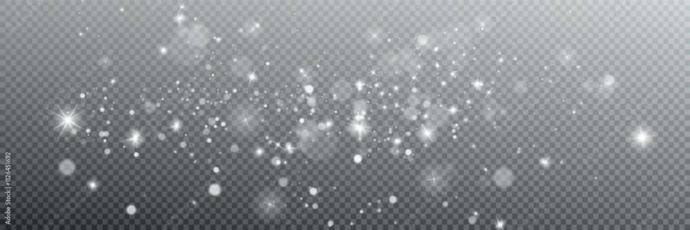 Light abstract glowing bokeh highlights. Light bokeh effect isolated on transparent background. The Christmas background shines from the dust. Light abstract glowing bokeh highlights. Light bokeh effect isolated on transparent background. The Christmas background shines from the dust.