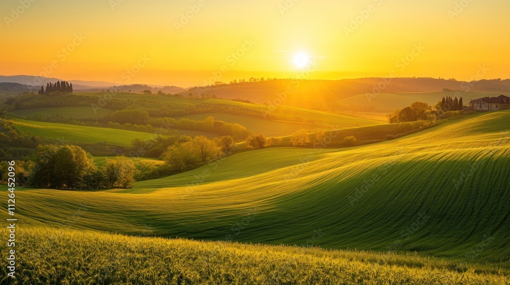 Golden Hour in Tuscany: Rolling Hills Sunset Golden Hour in Tuscany: Rolling Hills Sunset