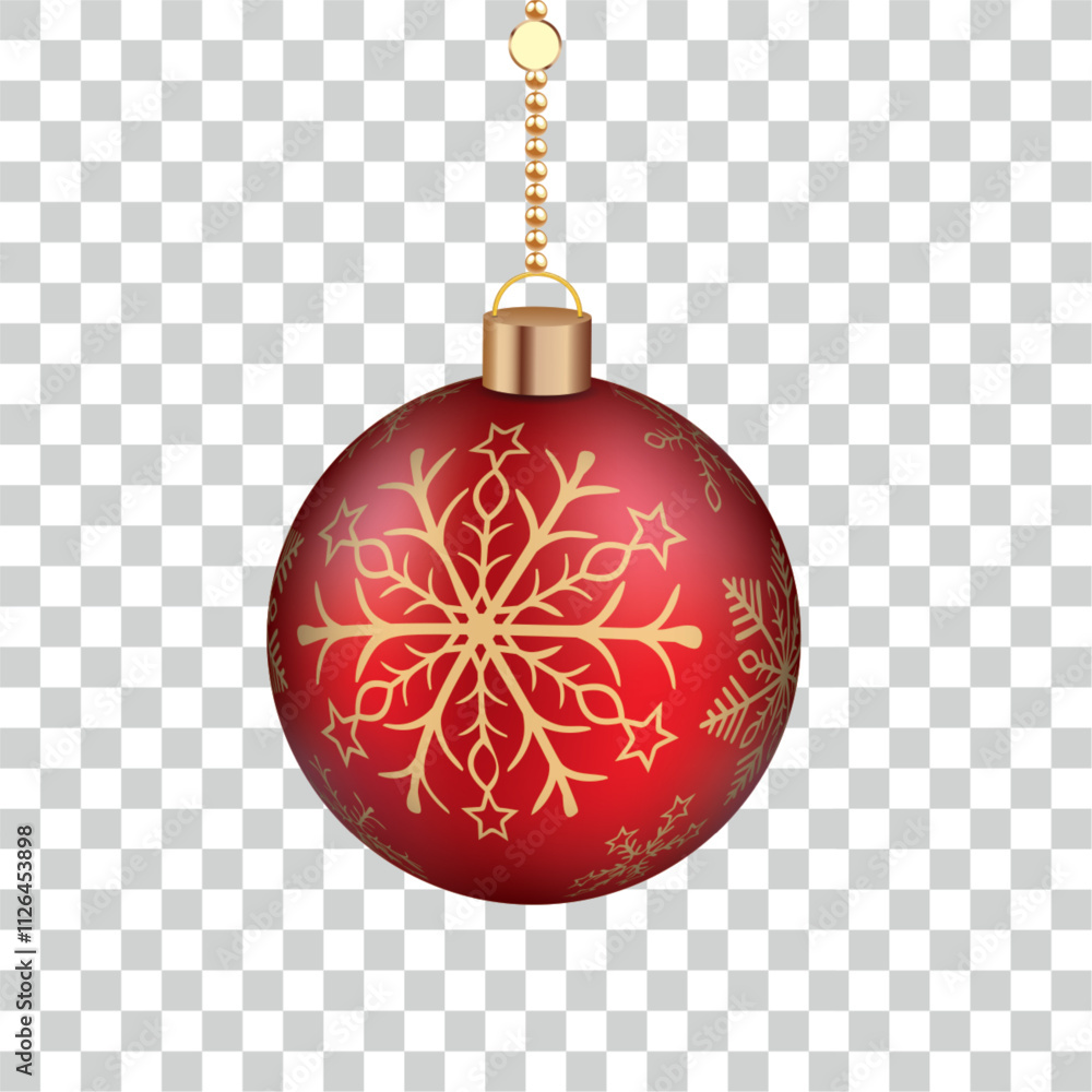 Red Bauble Snowflake Transparent Red Bauble Snowflake Transparent
