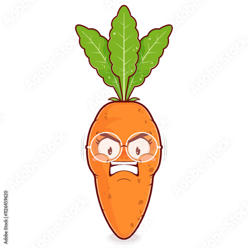 carrot angry face cartoon cute
