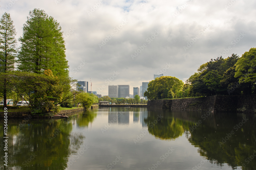 The grounds of the Imperial Palace East Gardens in Tokyo, Japan The grounds of the Imperial Palace East Gardens in Tokyo, Japan