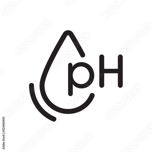 ph and water drop logo. ph concept