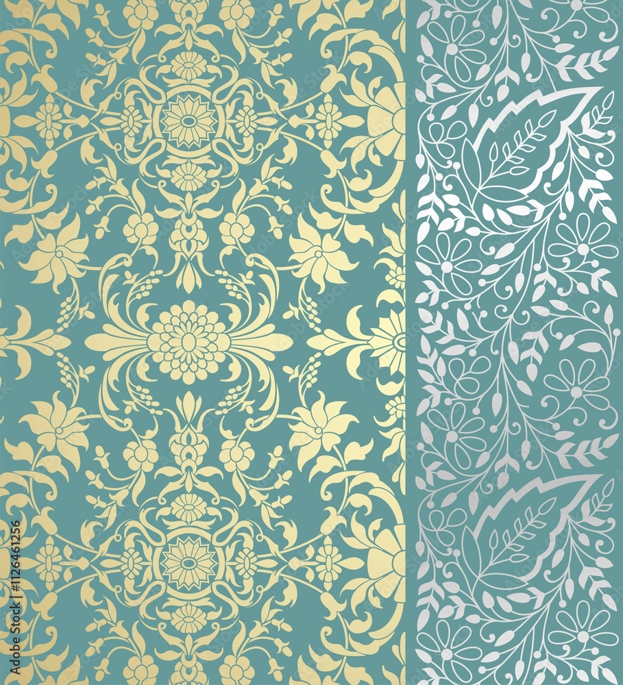 wedding card design, traditional paisley floral pattern , royal India wedding card design, traditional paisley floral pattern , royal India