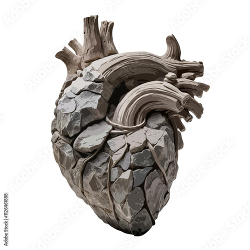 Visualization of the Concept of a Hear of Stone Isolated