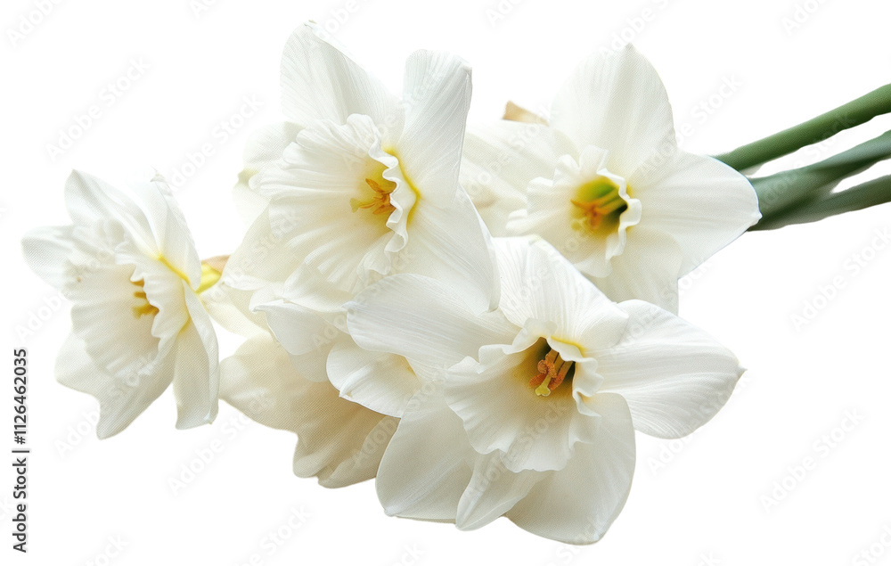 Obraz premium PNG White flower narcissus blossom plant.
