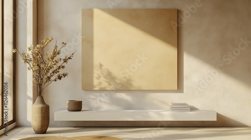 Mockup photo room with a frame