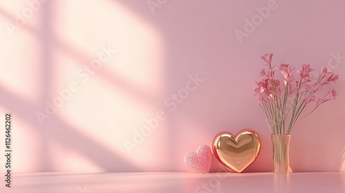pink rose and heart
