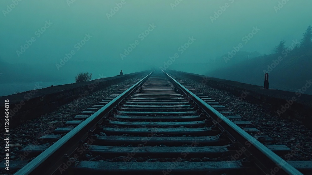 A train track stretching endlessly into the horizon, symbolizing a journey of self-discovery and perseverance. A train track stretching endlessly into the horizon, symbolizing a journey of self-discovery and perseverance.