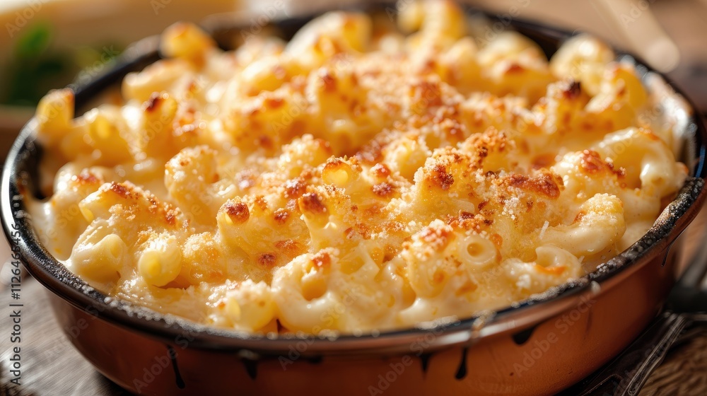 A creamy mac and cheese, isolated on a white background A creamy mac and cheese, isolated on a white background