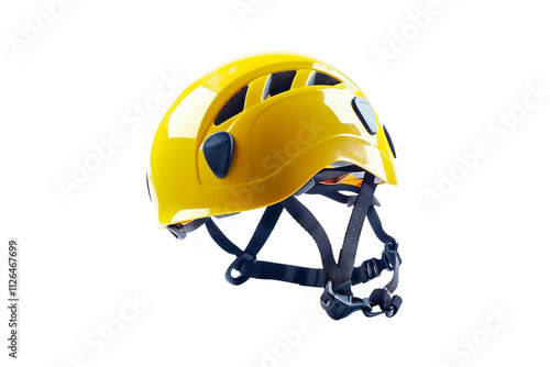 Comfortable climbing safety helmet equipped with ventilation for breathability isolated on transparent background photo