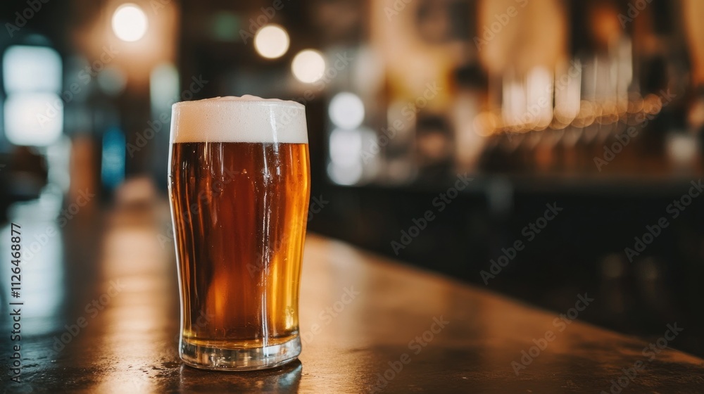 A Pint of Beer on the Bar A Pint of Beer on the Bar