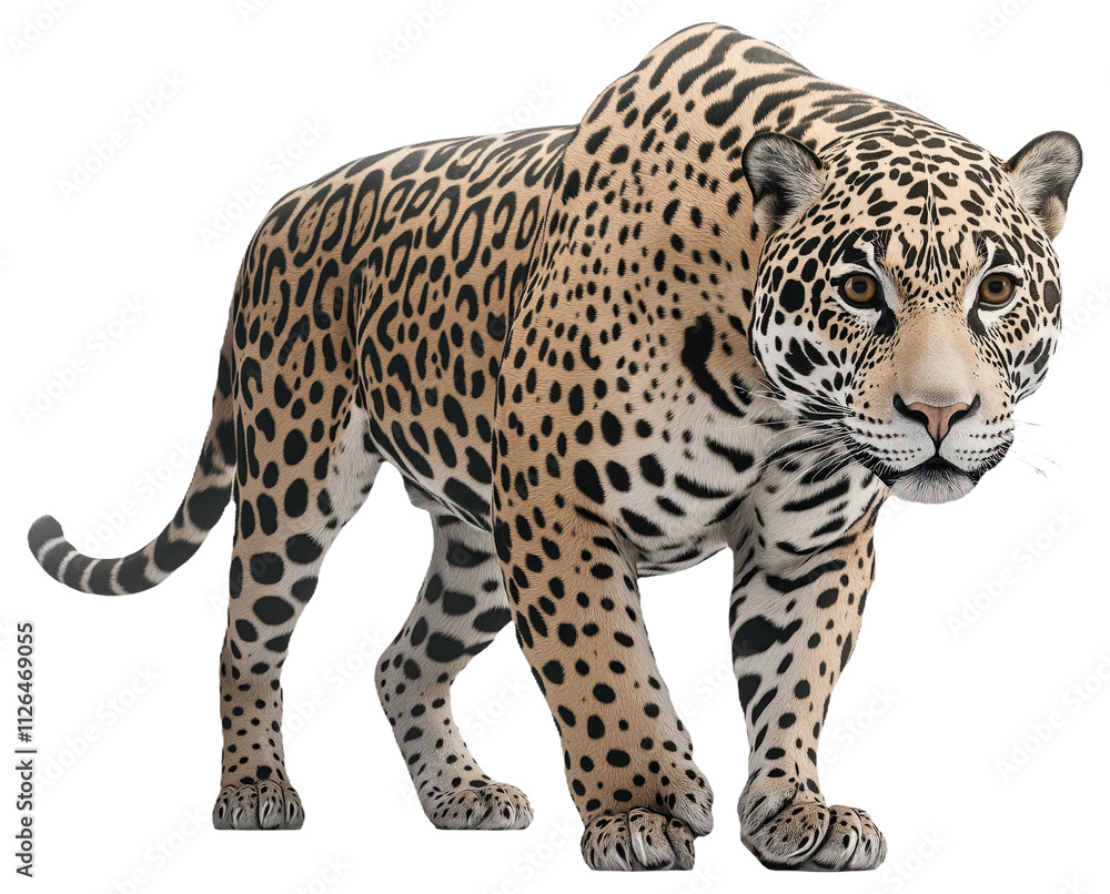 PNG Leopard standing with spotted fur PNG Leopard standing with spotted fur