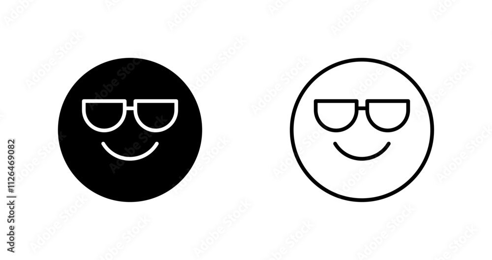Smiling Face with Sunglasses Icon Design Smiling Face with Sunglasses Icon Design