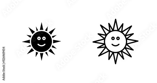 Sun with Face Icon Design