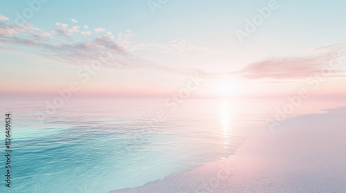 serene ocean sunset with pastel colors