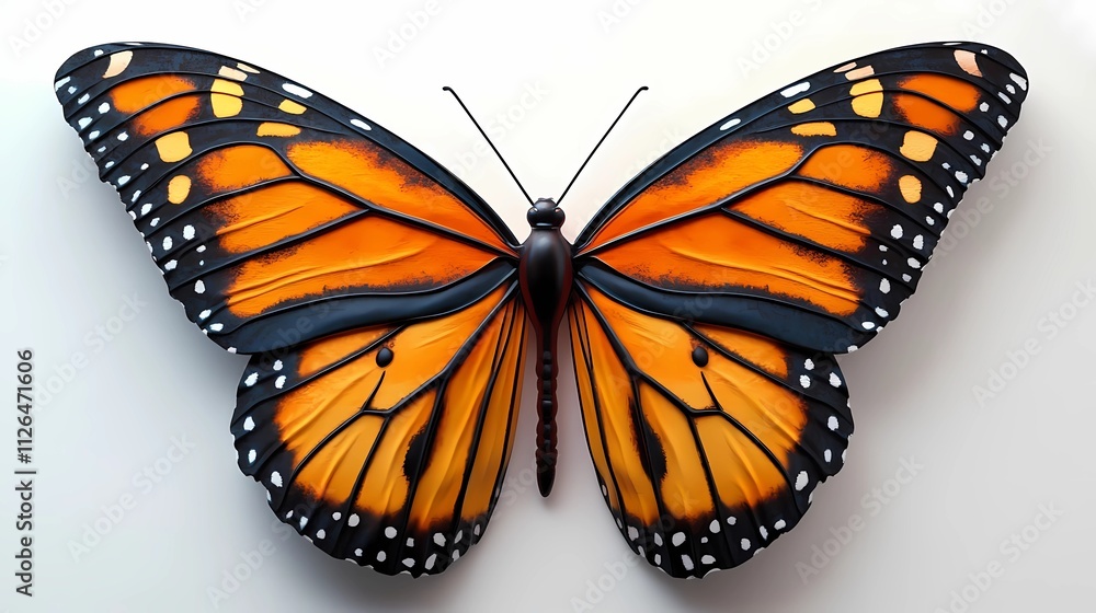 Fototapeta premium monarch butterfly on white background