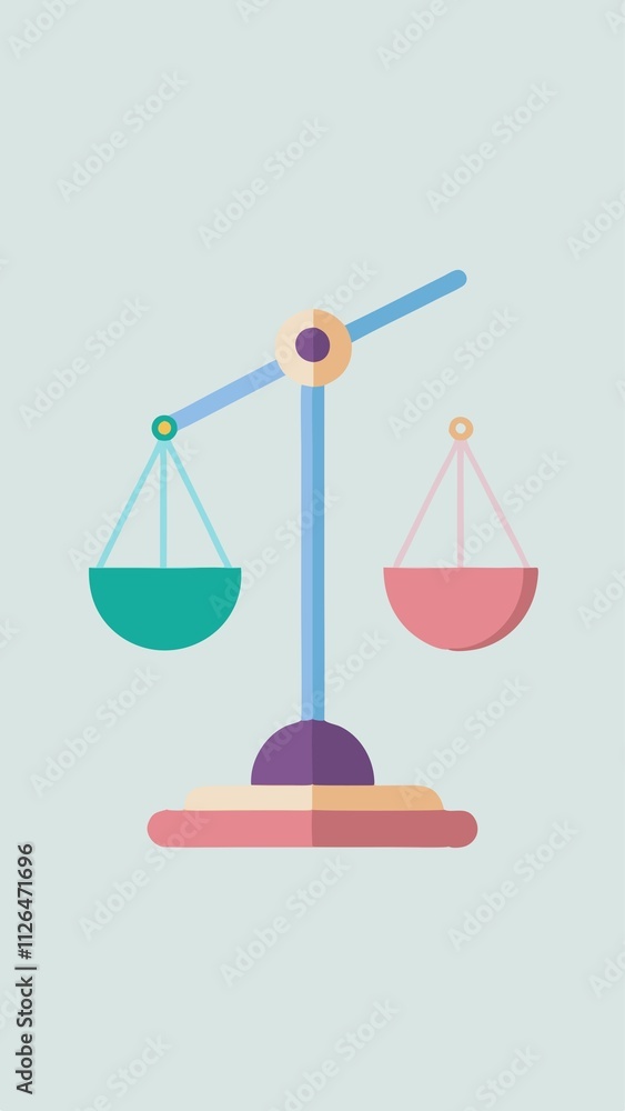 A scale with two people on each side A scale with two people on each side