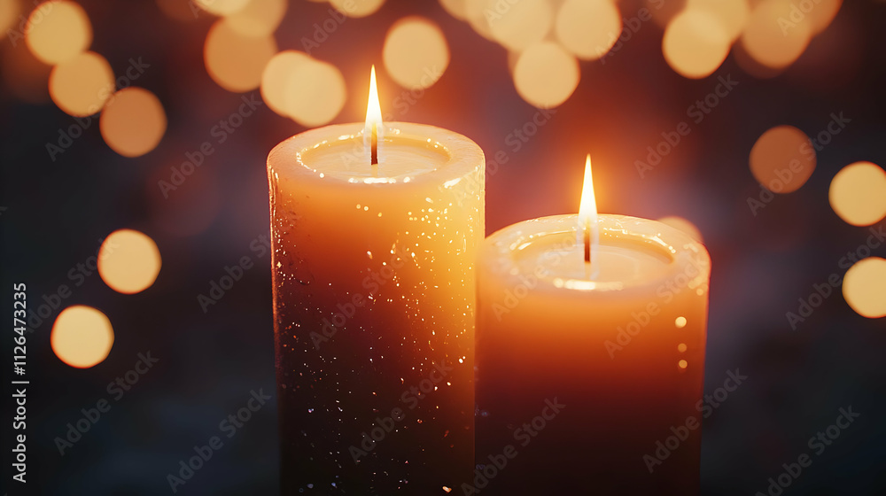 Burning Candles Glow Brightly in Dark Burning Candles Glow Brightly in Dark