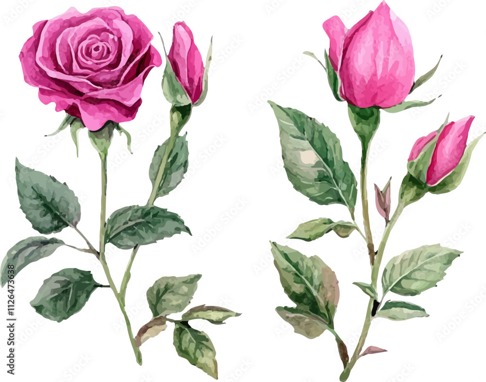 Fototapeta premium hand-painted pink flowers