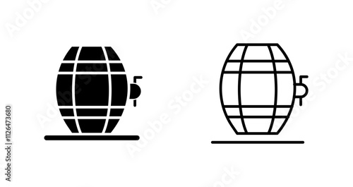 Wine Barrel Rack Icon Design
