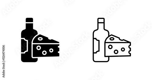 Wine and Cheese Icon Design