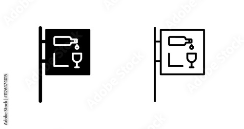 Wine Bar Sign Icon Design