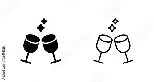 Wine Glasses Icon Design