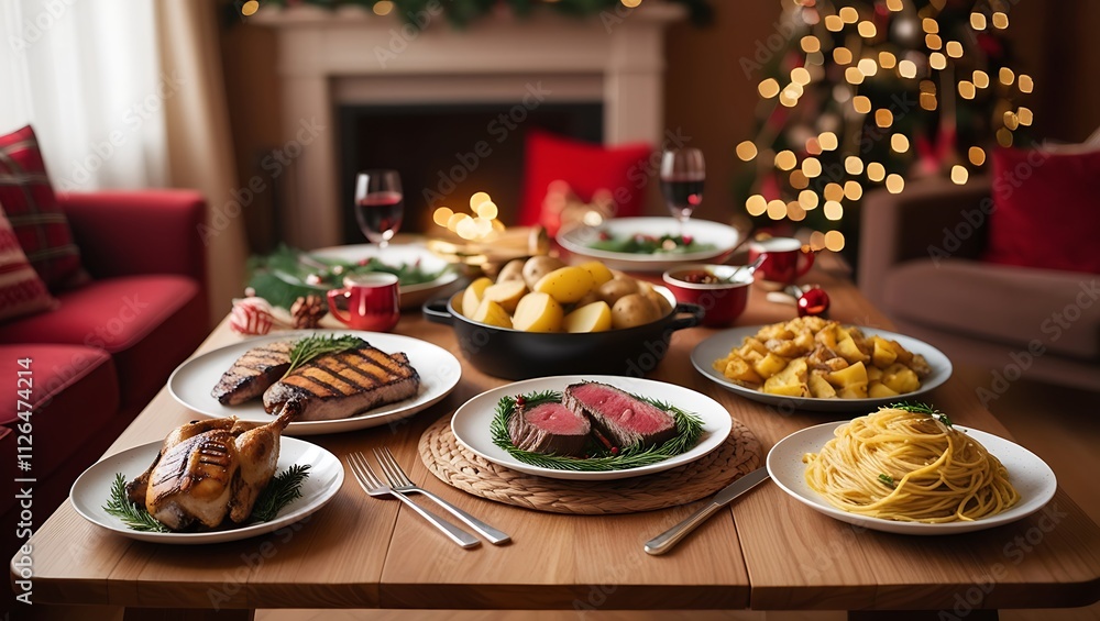 christmas table setting with christmas decorations christmas table setting with christmas decorations