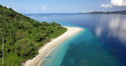Aerial view Wenefou Island, Moheli, Comoros