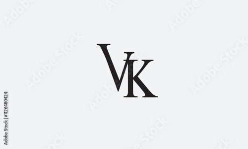 VK, KV , V , K , Abstract Letters Logo Monogram	