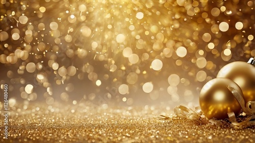 golden christmas balls