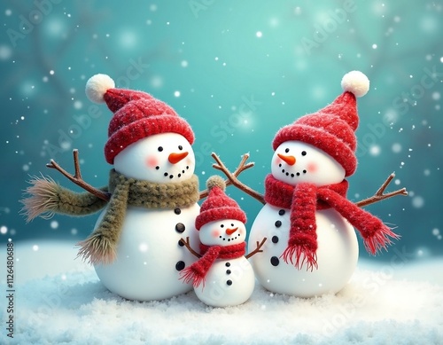 snowman and christmas tree