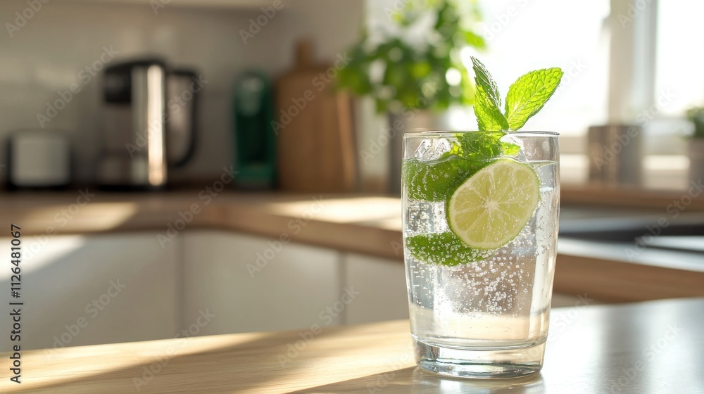 Refreshing Lime and Mint Drink Refreshing Lime and Mint Drink