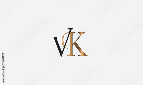 VK, KV , V , K , Abstract Letters Logo Monogram	