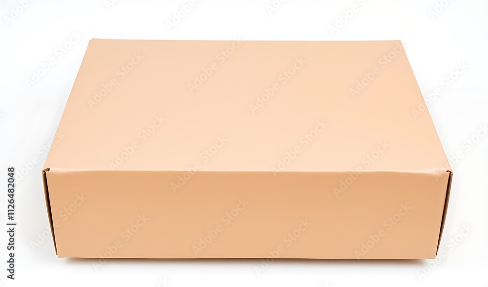 Closed Cardboard Box on a White Background. AI Generated Closed Cardboard Box on a White Background. AI Generated
