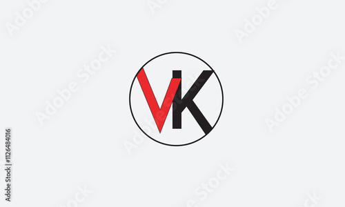 VK, KV , V , K , Abstract Letters Logo Monogram	