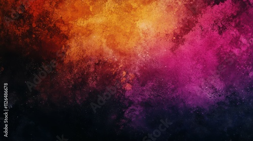 Abstract background grainy texture black orange purple pink yellow color gradient shape dark banner poster header backdrop design copy space