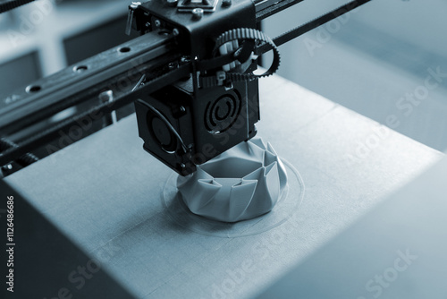 Obraz na płótnie 3D prototyping of a part, creating a model on a 3D printer. Engineering sample