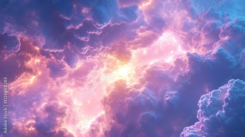Glowing Pink And Purple Cloudscape A Heavenly View Glowing Pink And Purple Cloudscape A Heavenly View