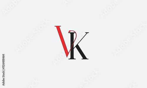 VK, KV , V , K , Abstract Letters Logo Monogram	